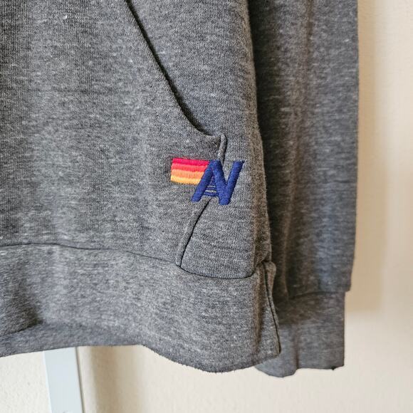 AVIATOR NATION Heather Grey Venice CA Drawstring Rainbow Surf Hoodie Sz M - Picture 8 of 16
